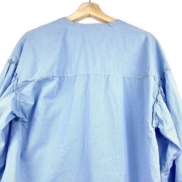 Sanctuary Womens Button Down Shirt Blue Stripe Long Sleeve 100% Cotton Blouse S - Picture 6 of 9